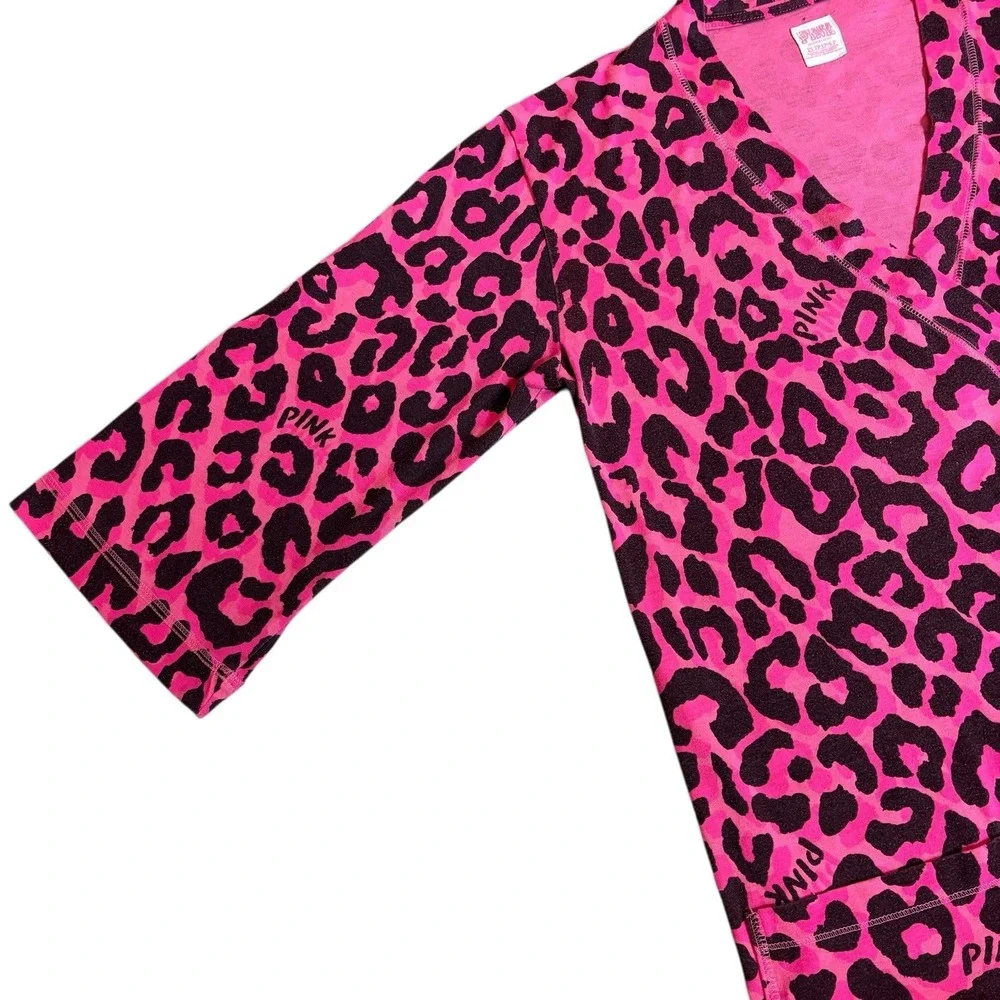 Victoria's Secret Pink Black Leopard print Robe, Size‎ XS